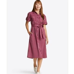 Draper James Barbara Utility Dress in Berry Stripe